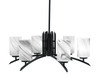 Kurve 6 Light Chandelier, Matte Black Finish, 4" Onyx Swirl Glass (3706-MB-3009)