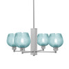 Edge 4 Light Chandelier, Brushed Nickel Finish, 6" Turquoise Textured Glass (1154-BN-4605)