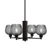 Edge 4 Light Chandelier, Espresso Finish, 6" Smoke Textured Glass (1154-ES-4602)