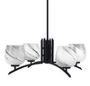 Kurve 4 Light Chandelier, Matte Black Finish, 6" Onyx Swirl Glass (3704-MB-4819)