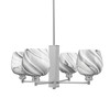 Edge 4 Light Chandelier, Brushed Nickel Finish, 6" Onyx Swirl Glass (1154-BN-4819)