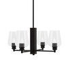 Edge 4 Light Chandelier, Espresso Finish, 5" Clear Bubble Glass (1154-ES-210)