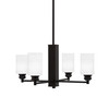 Edge 4 Light Chandelier, Espresso Finish, 4" White Marble Glass (1154-ES-3001)