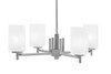 Franklin 4 Light, Chandelier, Graphite Finish, 3.5" Square White Marble Glass (1204-GP-541)