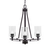 Uptowne 3 Light, Uplight, Chandelier, Dark Granite Finish, 4" Clear Bubble Glass (323-DG-300)