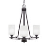 Uptowne 3 Light, Uplight, Chandelier, Dark Granite Finish, 4" White Marble Glass (323-DG-3001)
