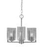 Atlas 3 Light Chandelier, Graphite Finish, 3.5" Square Smoke Bubble Glass (4503-GP-542)