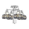 Edge 4 Light Semi-Flush, Brushed Nickel Finish, 7" Kaleidoscope Art Glass (1157-BN-9485)