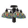 Edge 4 Light Semi-Flush, Espresso Finish, 7" Kaleidoscope Art Glass (1157-ES-9905)