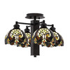 Edge 4 Light Semi-Flush, Espresso Finish, 7" Ivory Cypress Art Glass (1157-ES-9945)