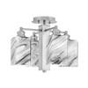 Edge 4 Light Semi-Flush, Brushed Nickel Finish, 3.5" Square Onyx Swirl Glass (1157-BN-549)