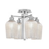 Edge 4 Light Semi-Flush, Brushed Nickel Finish, 5" Silver Textured Glass (1157-BN-4253)