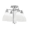 Edge 4 Light Semi-Flush, Brushed Nickel Finish, 6.25" White Marble Glass (1157-BN-4761)