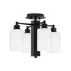 Edge 4 Light Semi-Flush, Espresso Finish, 4" White Marble Glass (1157-ES-3001)