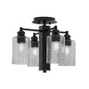 Edge 4 Light Semi-Flush, Espresso Finish, 4" Smoke Bubble Glass (1157-ES-3002)