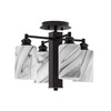 Edge 4 Light Semi-Flush, Espresso Finish, 4" Onyx Swirl Glass (1157-ES-3009)