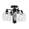 Edge 4 Light Semi-Flush, Espresso Finish, 6" Smoke Bubble Glass (1157-ES-4812)
