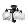 Edge 4 Light Semi-Flush, Espresso Finish, 6" Onyx Swirl Glass (1157-ES-4819)