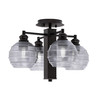 Edge 4 Light Semi-Flush, Espresso Finish, 6" Smoke Ribbed Glass (1157-ES-5112)