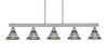 Edge 5 Light Bar, Brushed Nickel Finish, 7" Pewter Art Glass (1185-BN-9105)