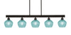 Edge 5 Light Bar, Espresso Finish, 6" Turquoise Textured Glass (1185-ES-4625)