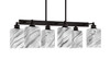 Edge 6 Light Bar, Espresso Finish, 3.5" Square Onyx Swirl Glass (1186-ES-549)