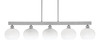 Edge 5 Light Bar, Brushed Nickel Finish, 7" White Muslin Glass (1185-BN-212)