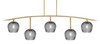 Kurve 5 Light Bar, New Age Brass Finish, 6" Smoke Textured Glass (3745-NAB-4602)