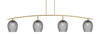 Kurve 4 Light Bar, New Age Brass Finish, 7.5" Smoke Textured Glass (3734-NAB-4902)
