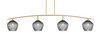 Kurve 4 Light Bar, New Age Brass Finish, 9" Smoke Textured Glass  (3734-NAB-4922)