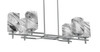 Corbin 6 Light Island Light, Graphite Finish, 3.5" Square Onyx Swirl Glass (2326-GP-549)