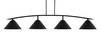 Kurve 4 Light Bar, Matte Black Finish, 14 " Matte Black Cone Metal Shades (3734-MB-420-MB)