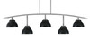 Kurve 5 Light Bar, Graphite Finish, 7" Matte Black Double Bubble Metal Shades (3745-GP-427-MB)