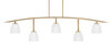 Kurve 5 Light Bar, New Age Brass Finish, 5" Clear Ribbed Glass (3745-NAB-500)
