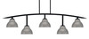 Kurve 5 Light Bar, Matte Black Finish, 7" Graphite Double Bubble Metal Shades (3745-MB-427-GP)