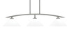 Kurve 3 Light Island Light, Graphite Finish, 12" White Muslin Glass (3736-GP-316)