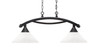 Bow 2 Light Island Light, Black Copper Finish, 10" White Muslin Glass (872-BC-314)