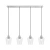 Edge 4 Light Linear Pendalier, Brushed Nickel Finish, 5" Clear Bubble Glass (1156-BN-210)