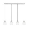 Edge 4 Light Linear Pendalier, Brushed Nickel Finish, 5" White Linen Glass (1156-BN-615)