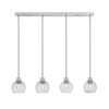 Edge 4 Light Linear Pendalier, Brushed Nickel Finish, 5.75" Smoke Bubble Glass (1156-BN-4102)