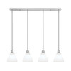 Edge 4 Light Linear Pendalier, Brushed Nickel Finish, 6.25" White Marble Glass (1156-BN-4761)