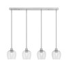 Edge 4 Light Linear Pendalier, Brushed Nickel Finish, 6" Smoke Bubble Glass (1156-BN-4812)