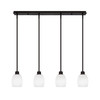Edge 4 Light Linear Pendalier, Espresso Finish, 5" White Linen Glass (1156-ES-615)