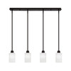 Edge 4 Light Linear Pendalier, Espresso Finish, 4" White Marble Glass (1156-ES-3001)