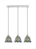 Edge 3 Light Linear Pendalier, Brushed Nickel Finish, 7" Crescent Art Glass (1153-BN-9965)