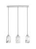 Edge 3 Light Linear Pendalier, Brushed Nickel Finish, 4" Onyx Swirl Glass (1153-BN-3009)