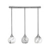 3 Light Stem Hung Linear Pendalier, Brushed Nickel Finish, 5.75" Onyx Swirl Glass (25-BN-4109)