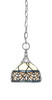Chain Hung Mini Pendant, Brushed Nickel Finish, 7" Royal Merlot Art Glass (11-BN-9485)