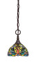 Chain Hung Mini Pendant, Dark Granite Finish, 7" Kaleidoscope Art glass (11-DG-9905)