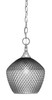 Chain Hung Mini Pendant, Brushed Nickel Finish, 9" Smoke Textured Glass (11-BN-4922)